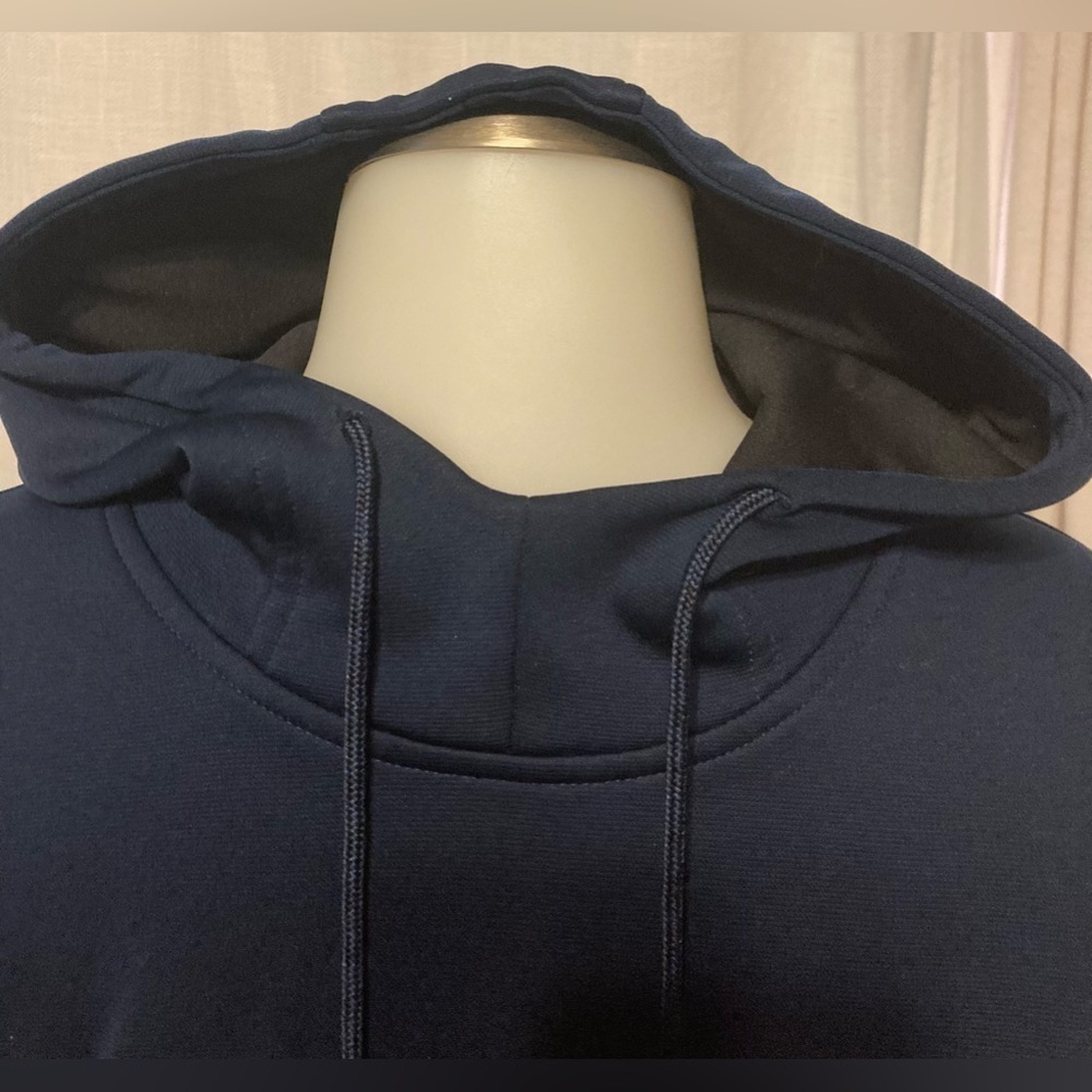 SM under armour high neck hoodie cold gear loose fit navy sweatshirt with hood - Picture 4 of 7